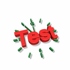 Schriftzug Test in Ziffernblatt. Bild von Gerd Altmann auf Pixabay